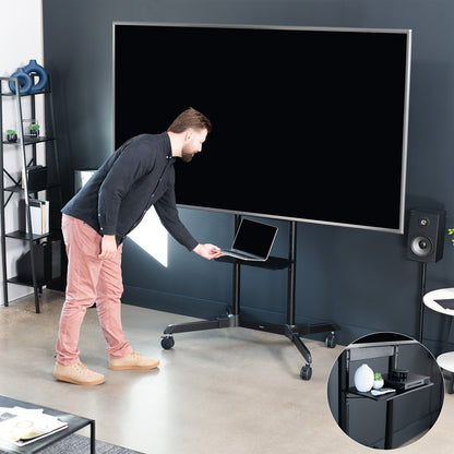 Black Mobile Large TV Cart for 55” to 100” Screens