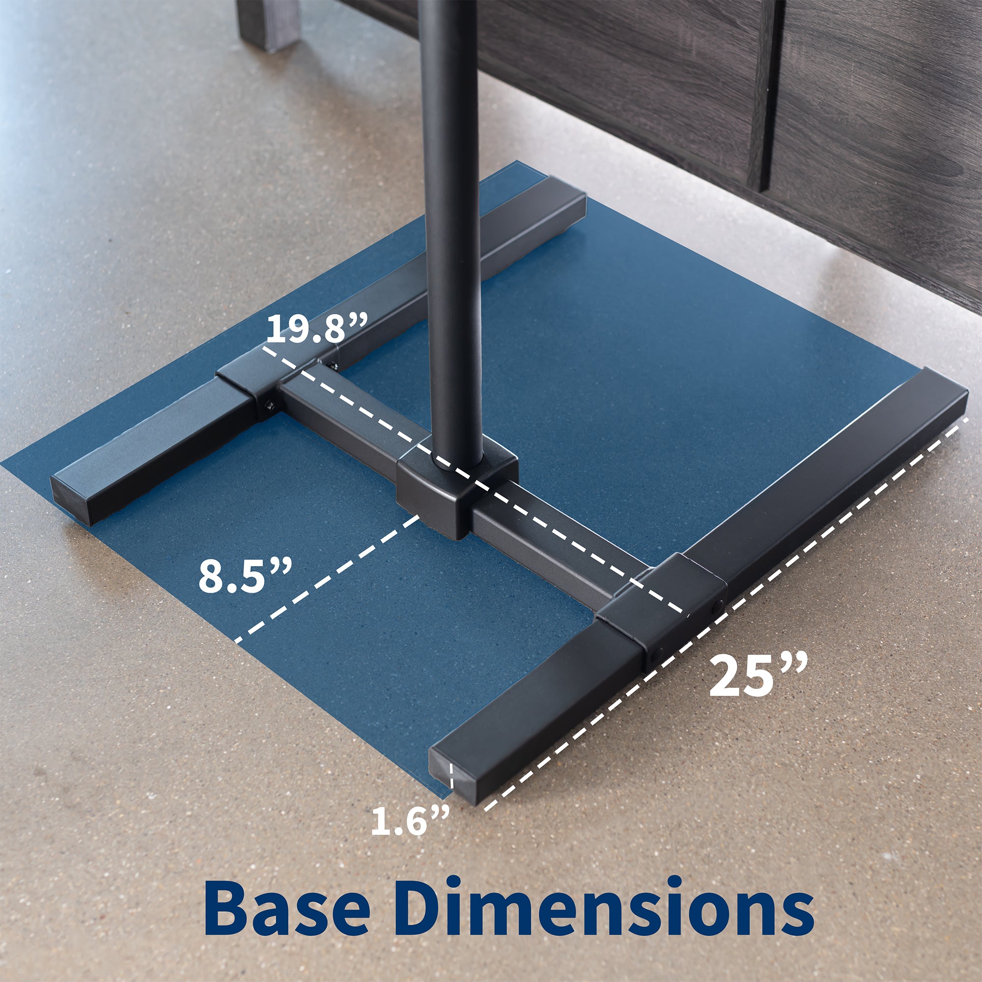 Height adjustable TV stand.