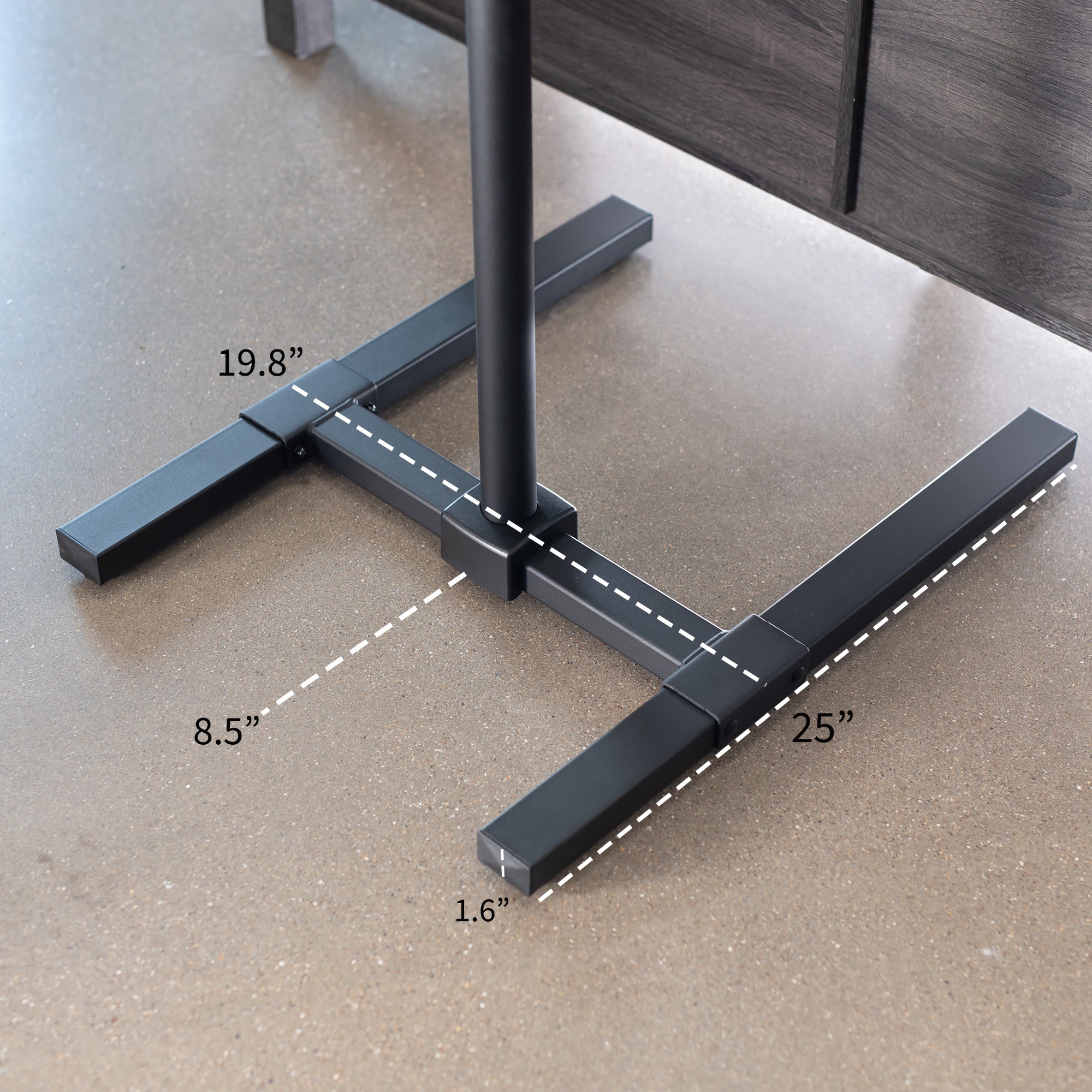 Height adjustable TV stand.