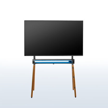 Sturdy easel studio TV stand with remote control RGB lighting.