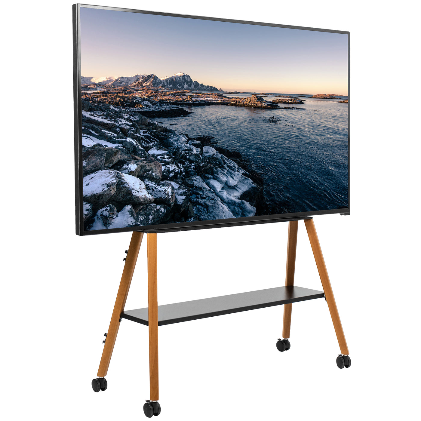 Mobile Easel Stand with Shelf for 49” to 75” TVs – VIVO - desk solutions,  screen mounting, and more