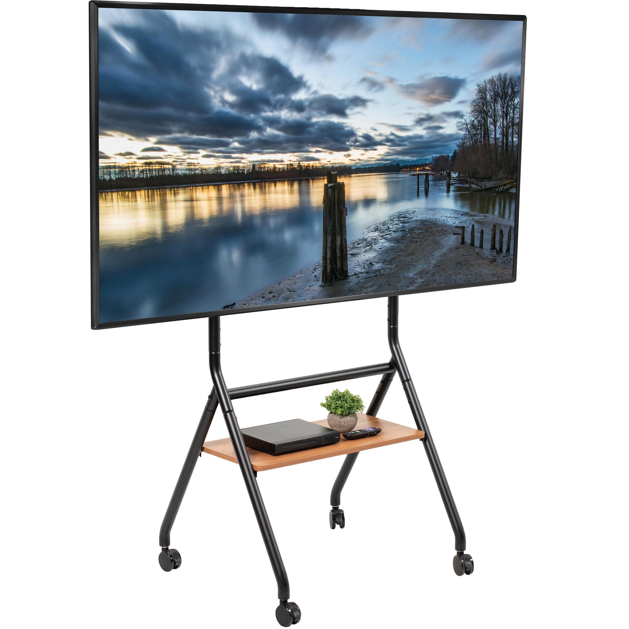 Mobile Studio TV Stand with Shelf for 37” to 86” TVs – VIVO - desk ...