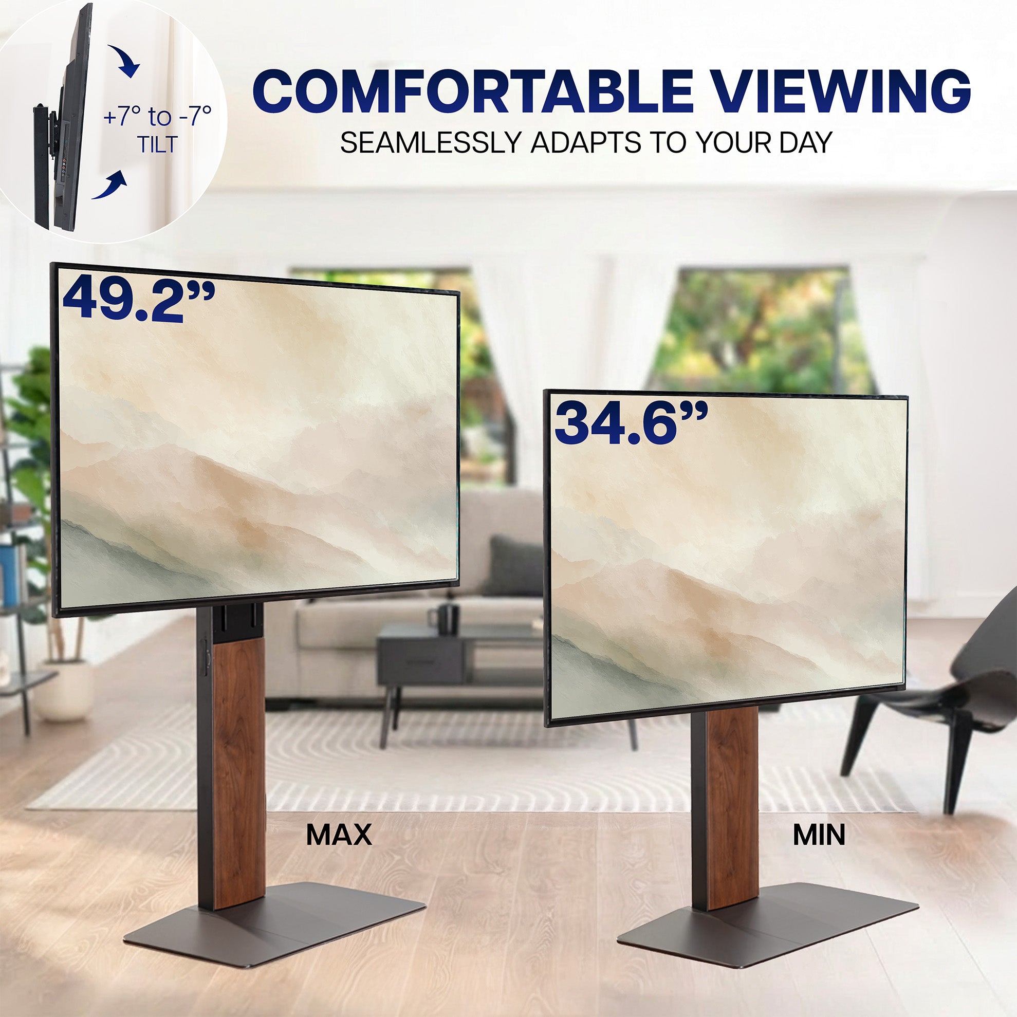 Free-Lift TV Stand with Super-Sized Base - 55