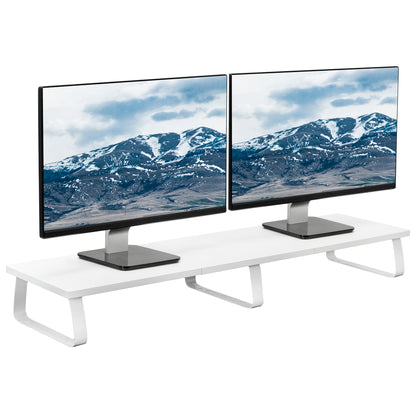 Sturdy tabletop riser for laptop or monitor for comfortable viewing.