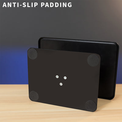 Sturdy desk mount riser for laptop or monitor that provides ergonomic viewing and reduces strain.