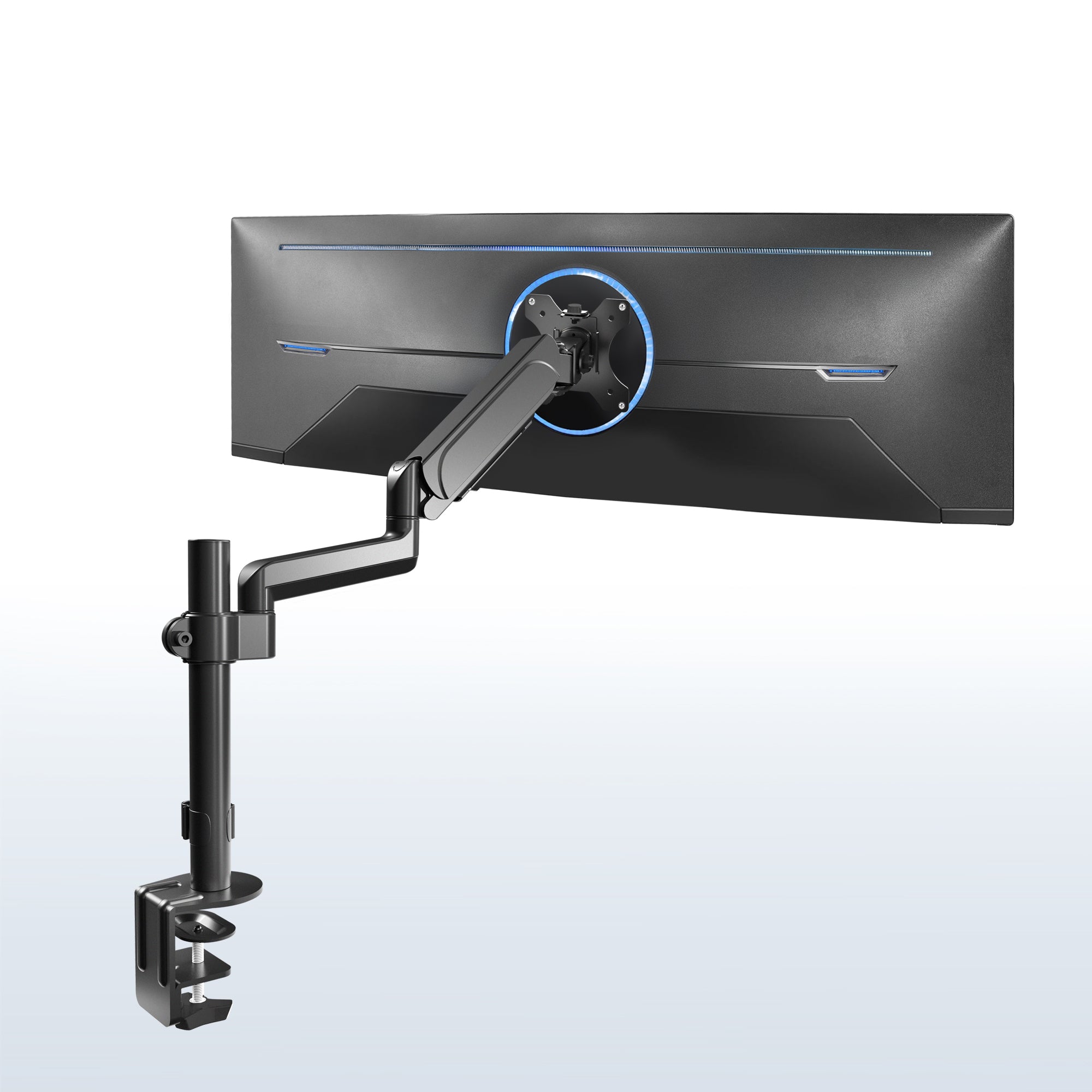 Pneumatic arm single monitor desk mount