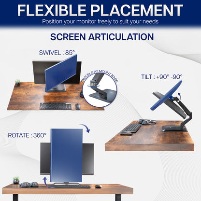Pneumatic Arm Monitor Desk Stand