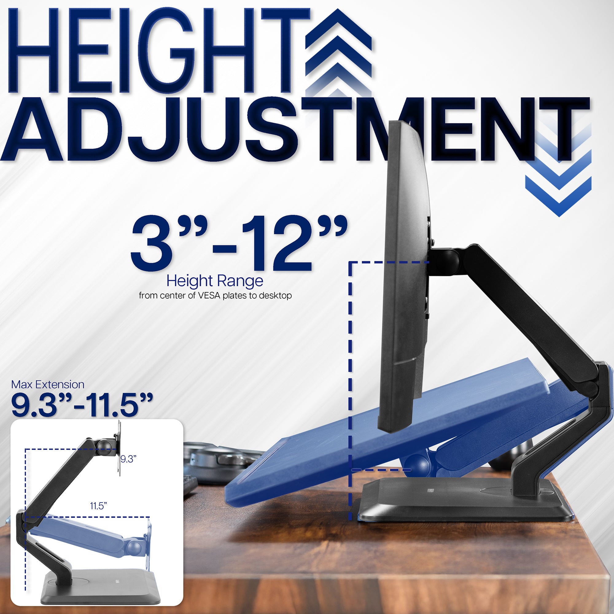 Pneumatic Arm Monitor Desk Stand