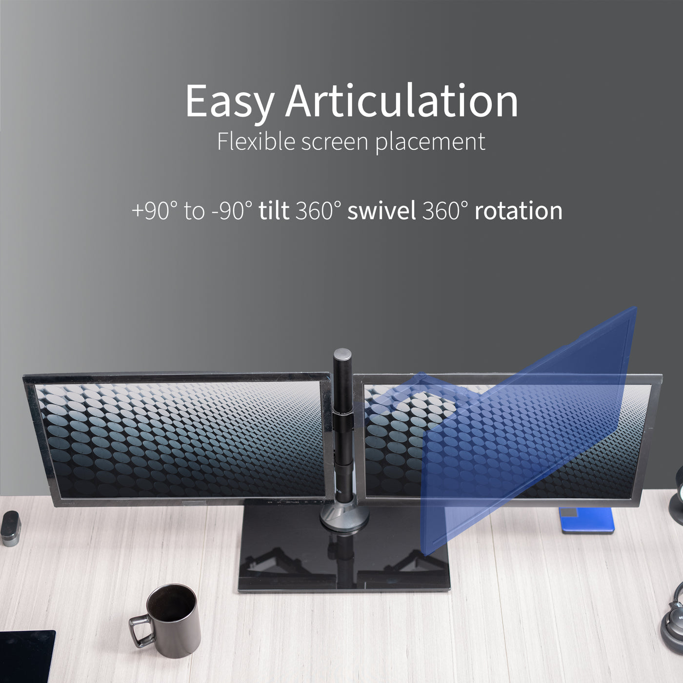 Dual Monitor Desk Stand – VIVO - desk solutions, screen mounting