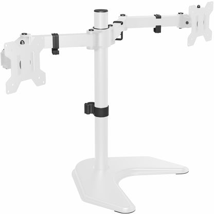 Sturdy adjustable dual monitor stand.