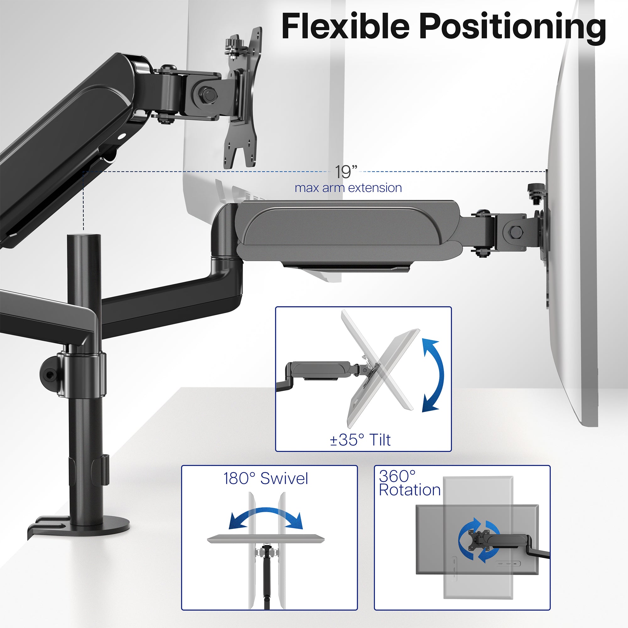 Flexible positioning and limitless articulation.