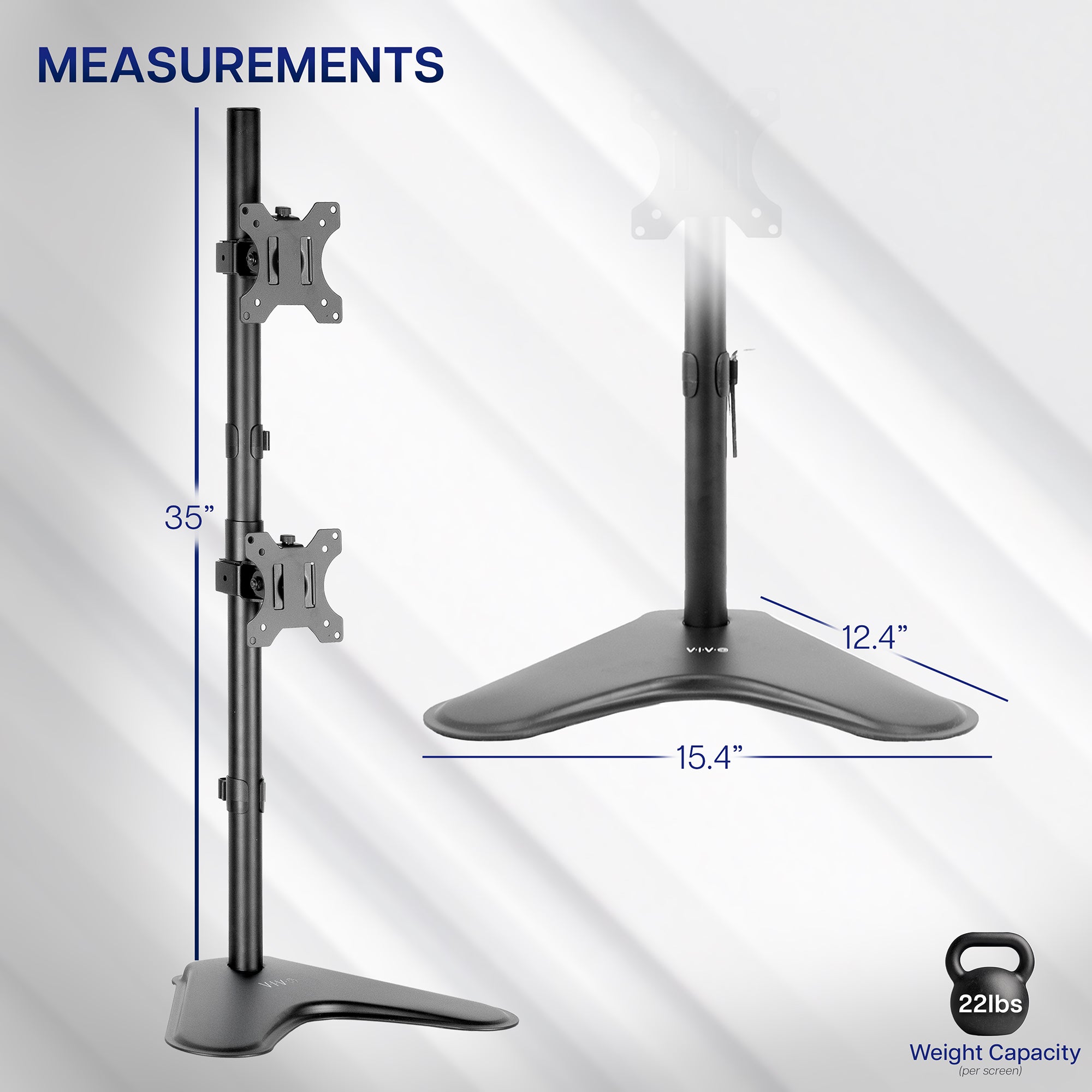VIVO Dual LCD Monitor Free Standing Desk Mount with Optional bolt-through mount / Stand Heavy Duty Fully Adjustable fits 2 /Two Screens up to 27