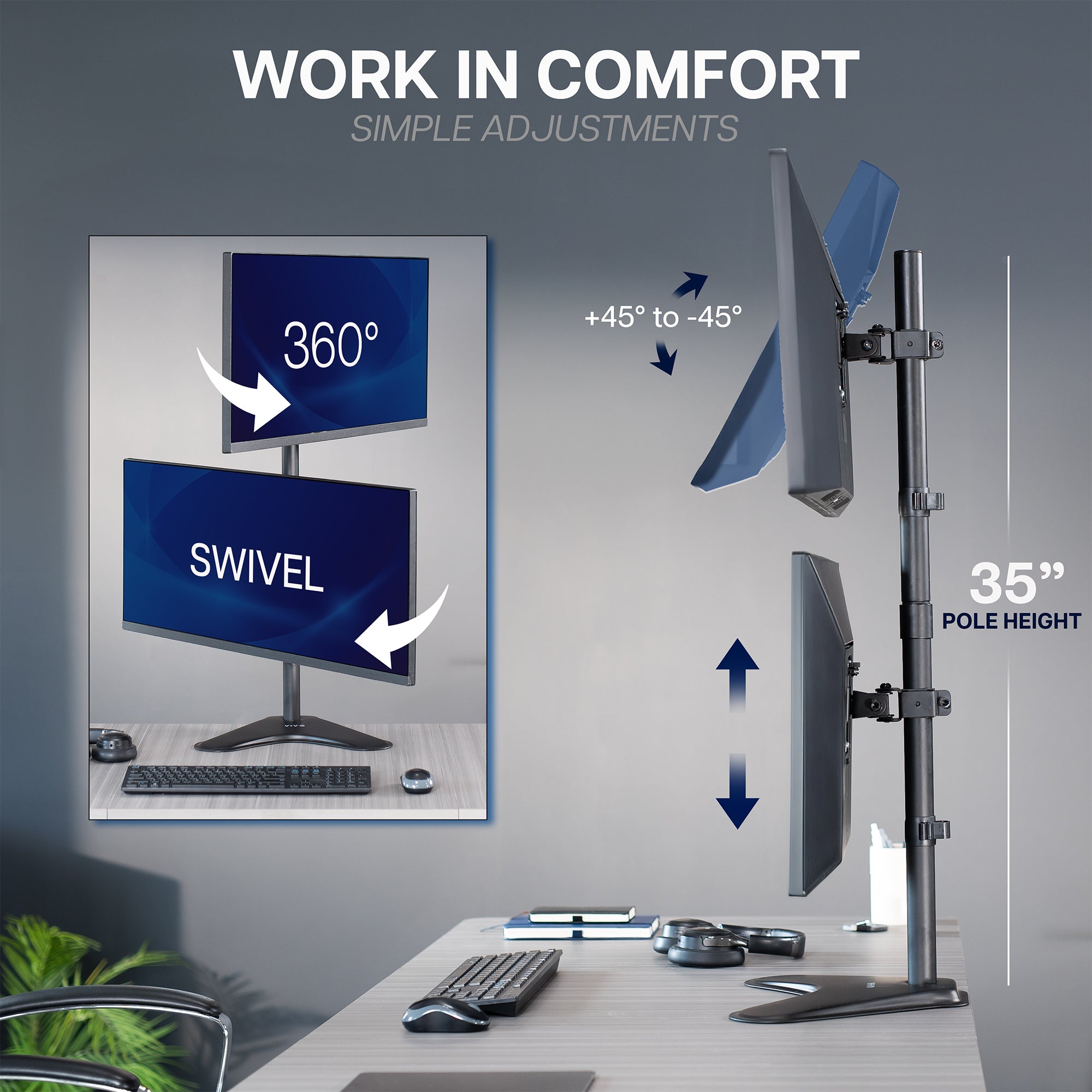 WALL Mensola Per DVR E Accessori TV, Per Supporto TV Serie A2 High/L, Bianco Satinato, 40x22 Cm, Portata 5kg, Regolabile