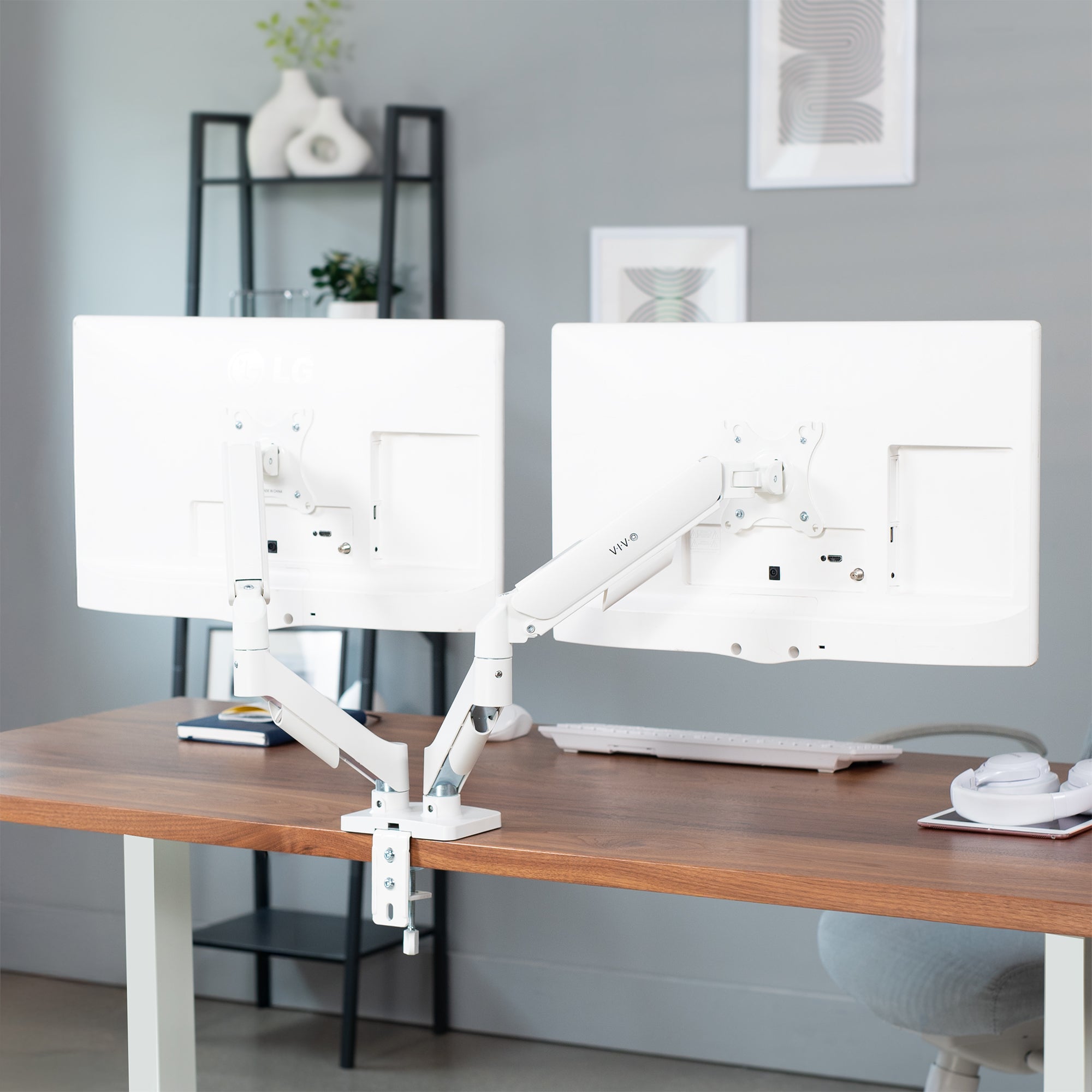 Mechanical Arm Dual Monitor Desk Mount - 17