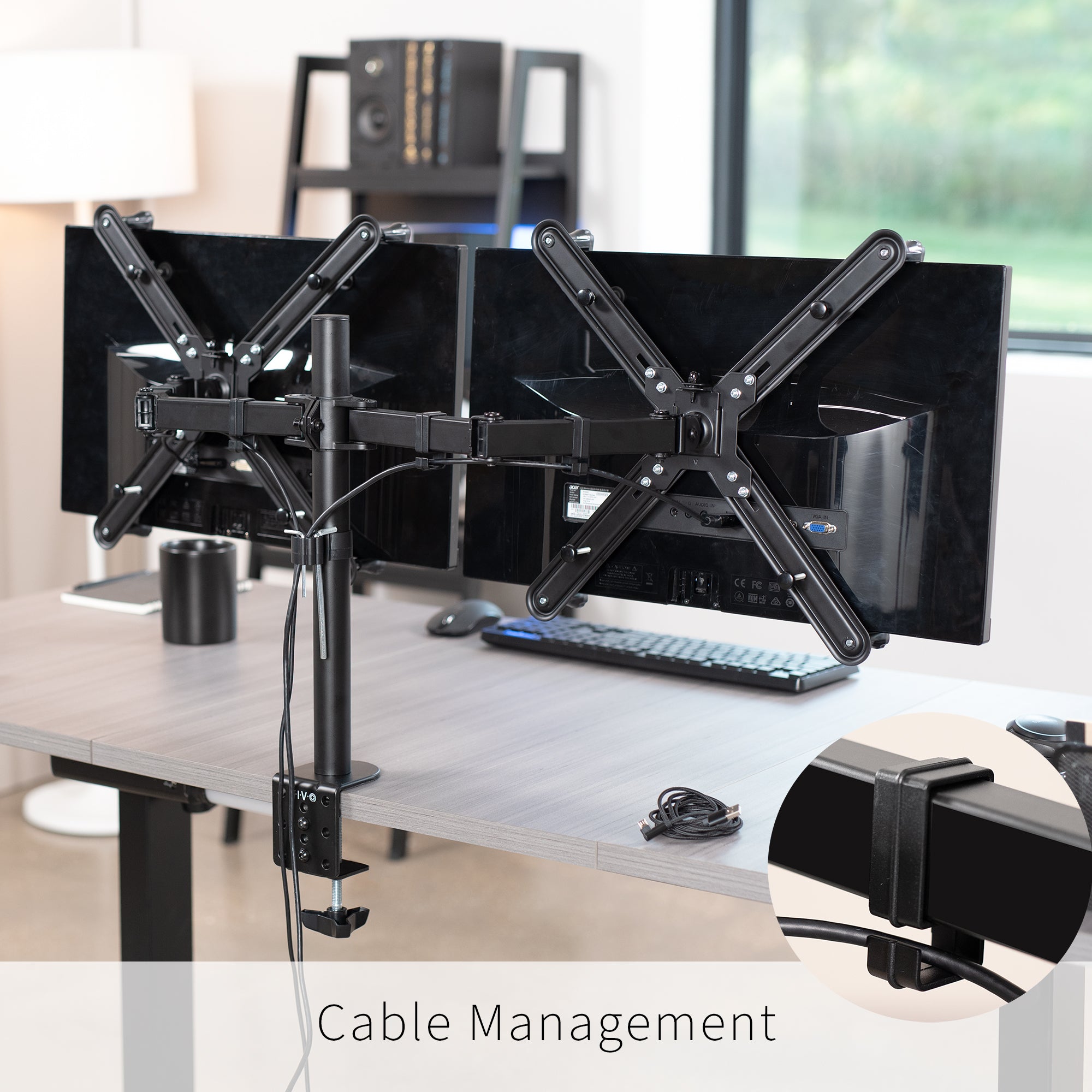 Dual Monitor Desk Mount with VESA Adapter Bracket