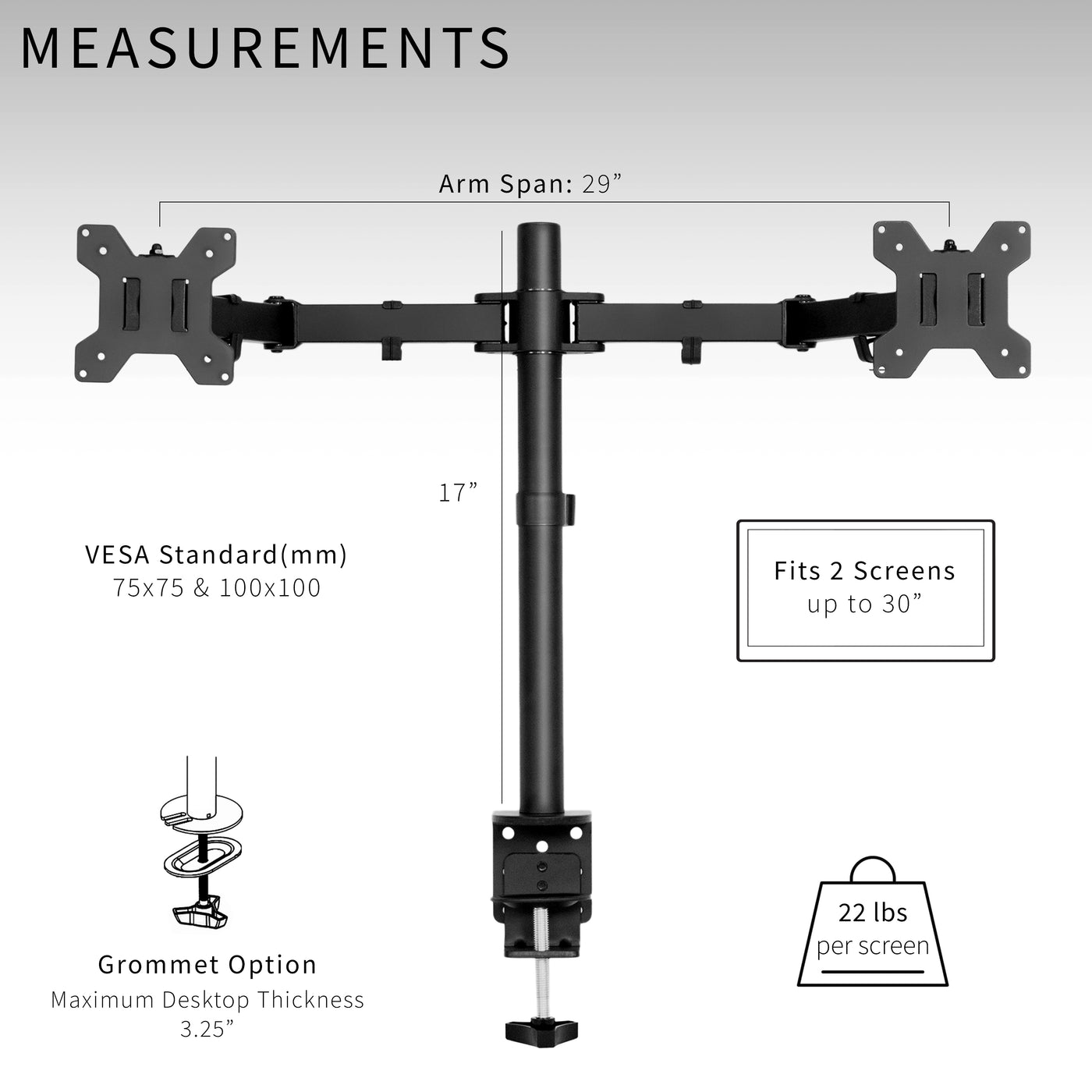 VIVO Steel Dual Monitor Desk Mount – VIVO - desk solutions, screen ...