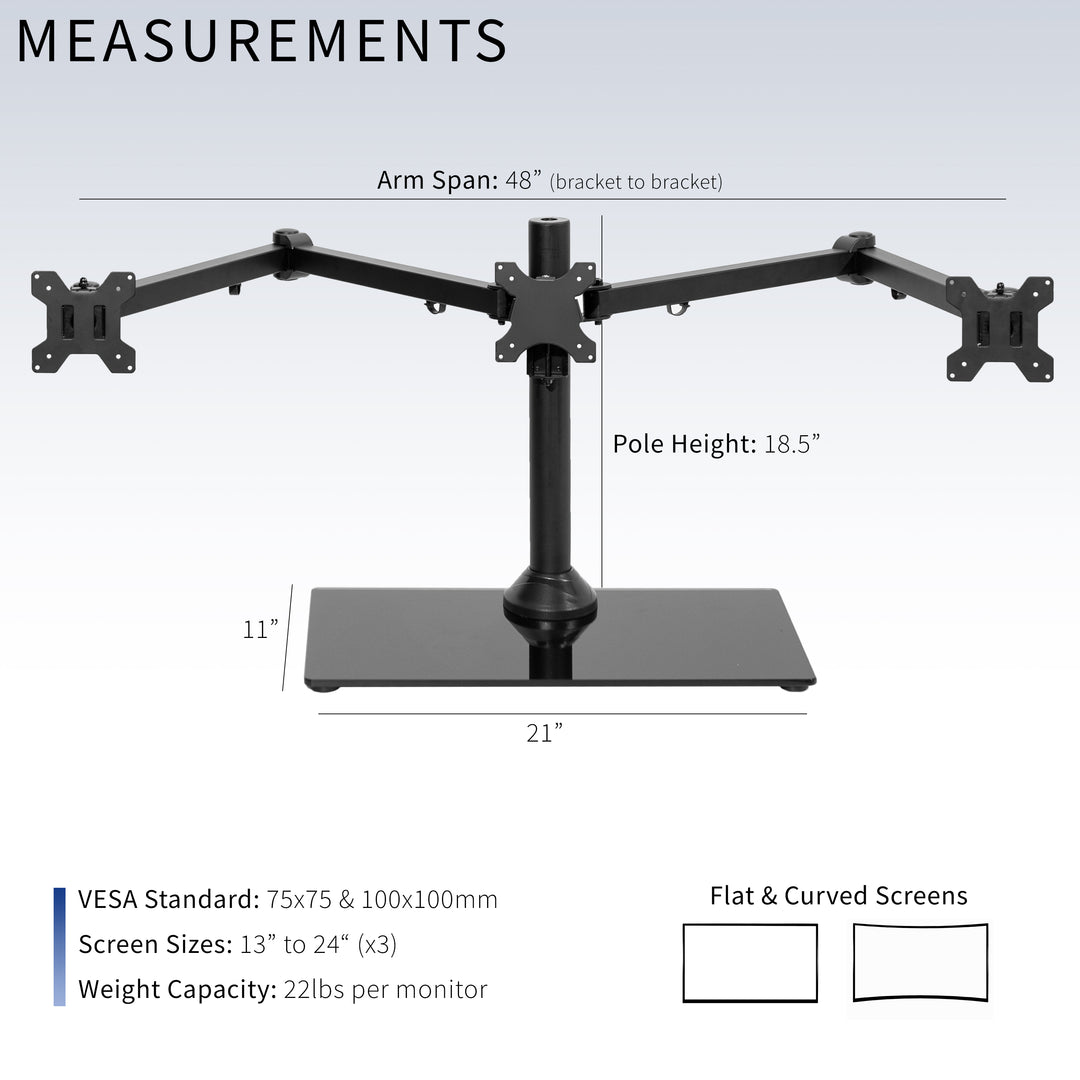 Triple Monitor Mounts – VIVO - desk solutions, screen mounting, and more
