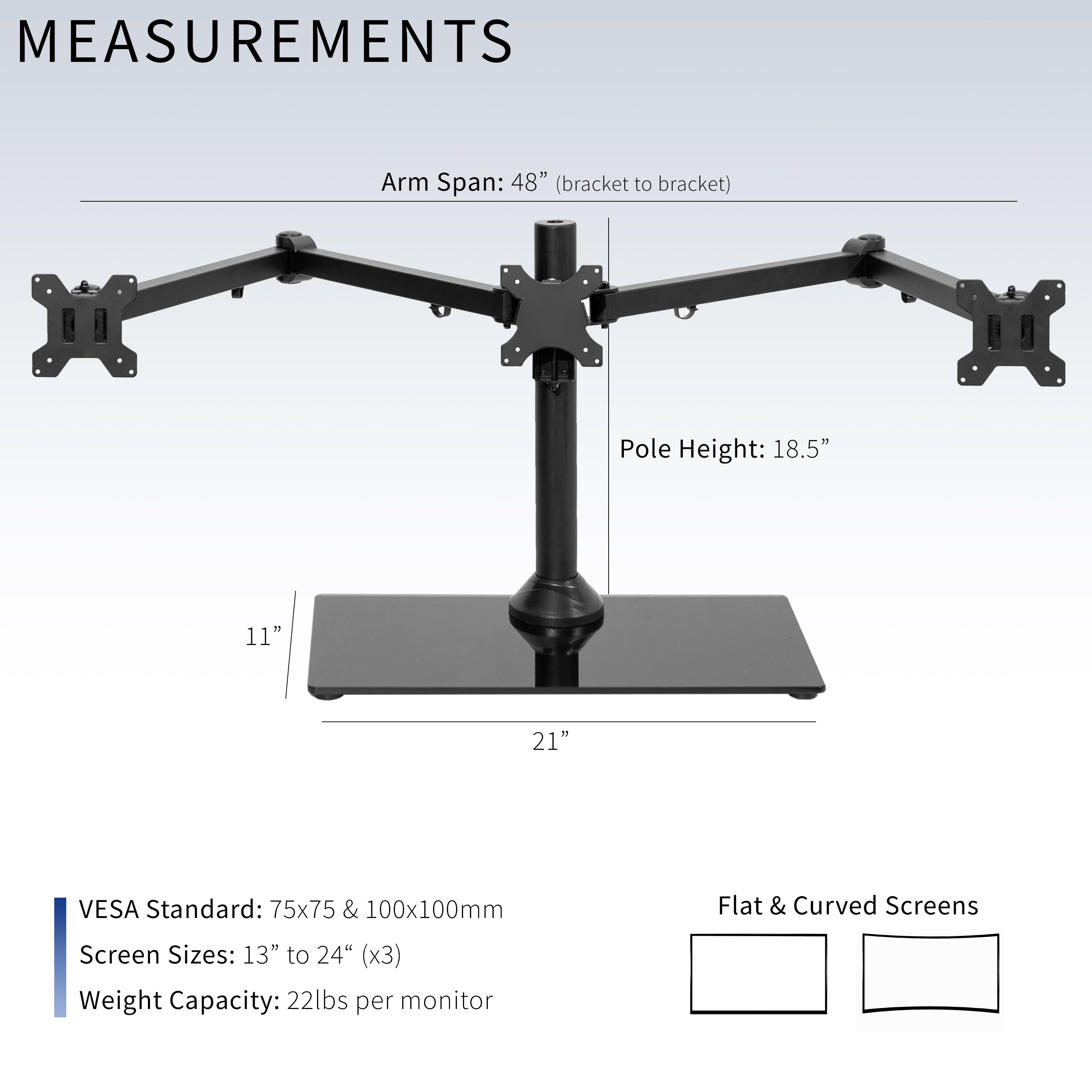 Triple Monitor Desk Stand