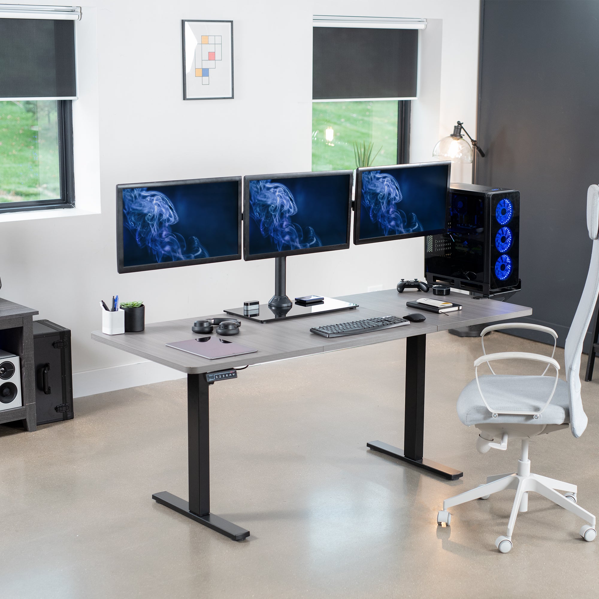 Triple Monitor Desk Stand