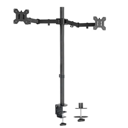 Sturdy dual monitor extra tall desk mount.