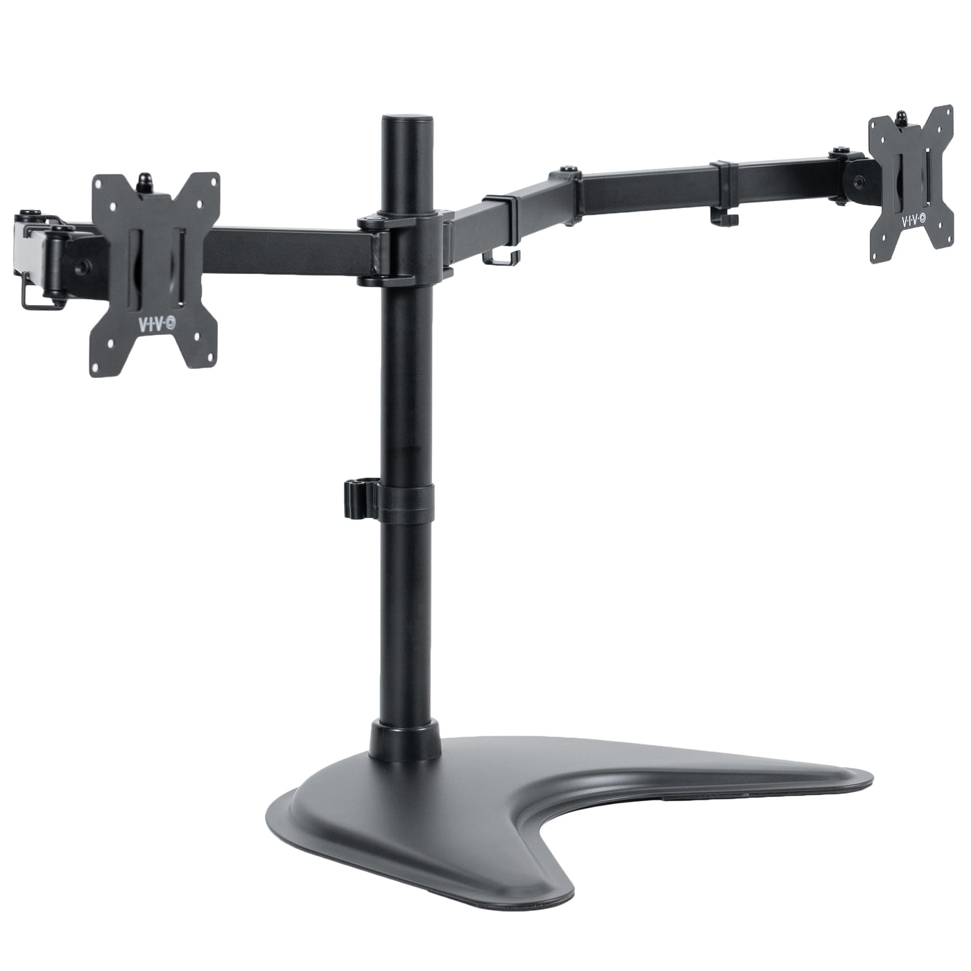 Sturdy adjustable dual monitor stand.