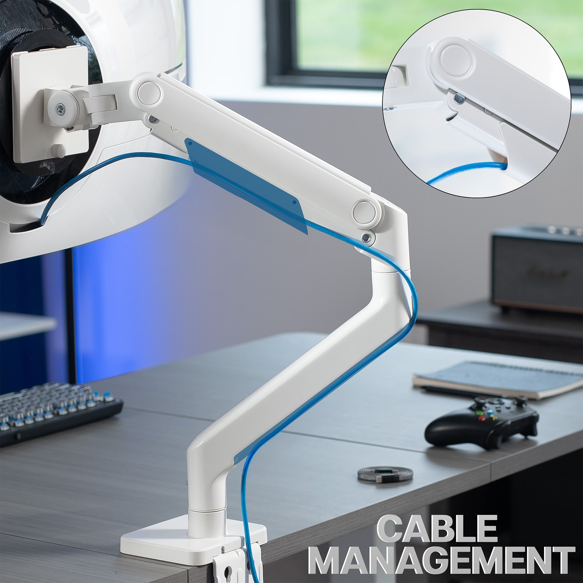 Mechanical Arm Single Ultrawide Monitor Desk Mount - Up to 40" Screens
