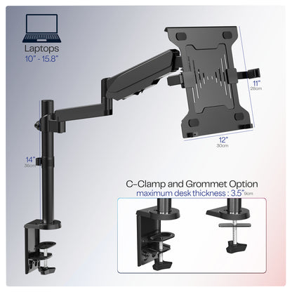 Pneumatic Arm Single Laptop Desk Mount