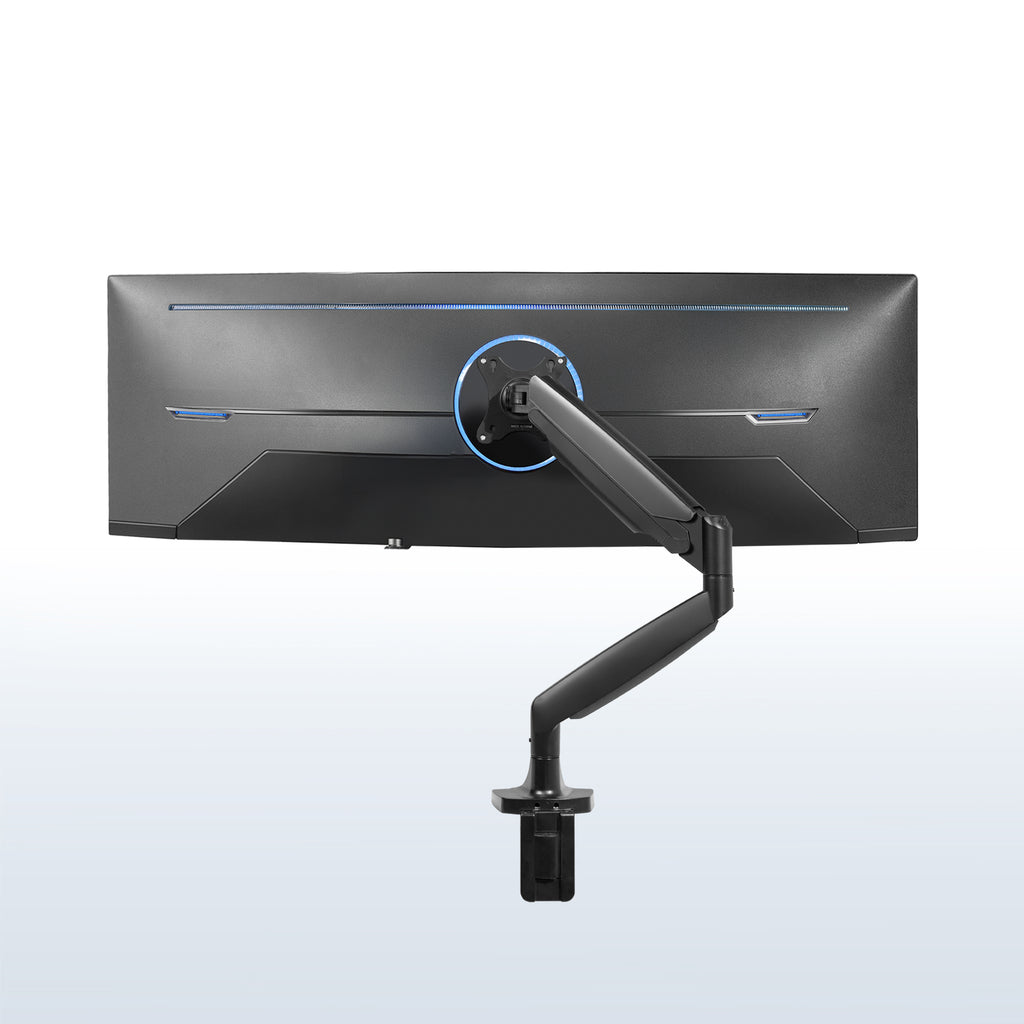Pneumatic Arm Single Ultrawide Monitor Desk Mount - Up to 40 Inch Screens