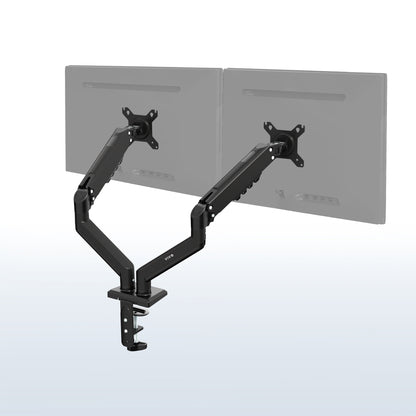 Heavy Duty Pneumatic Arm White Dual Monitor Desk Mount