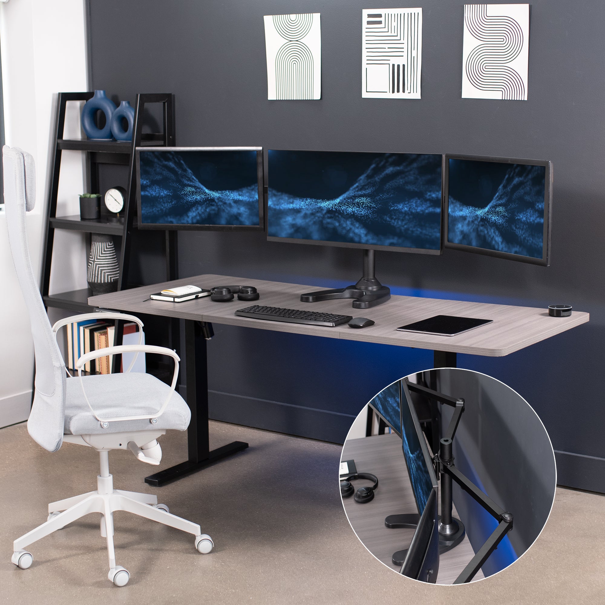 Triple Monitor Desk Stand