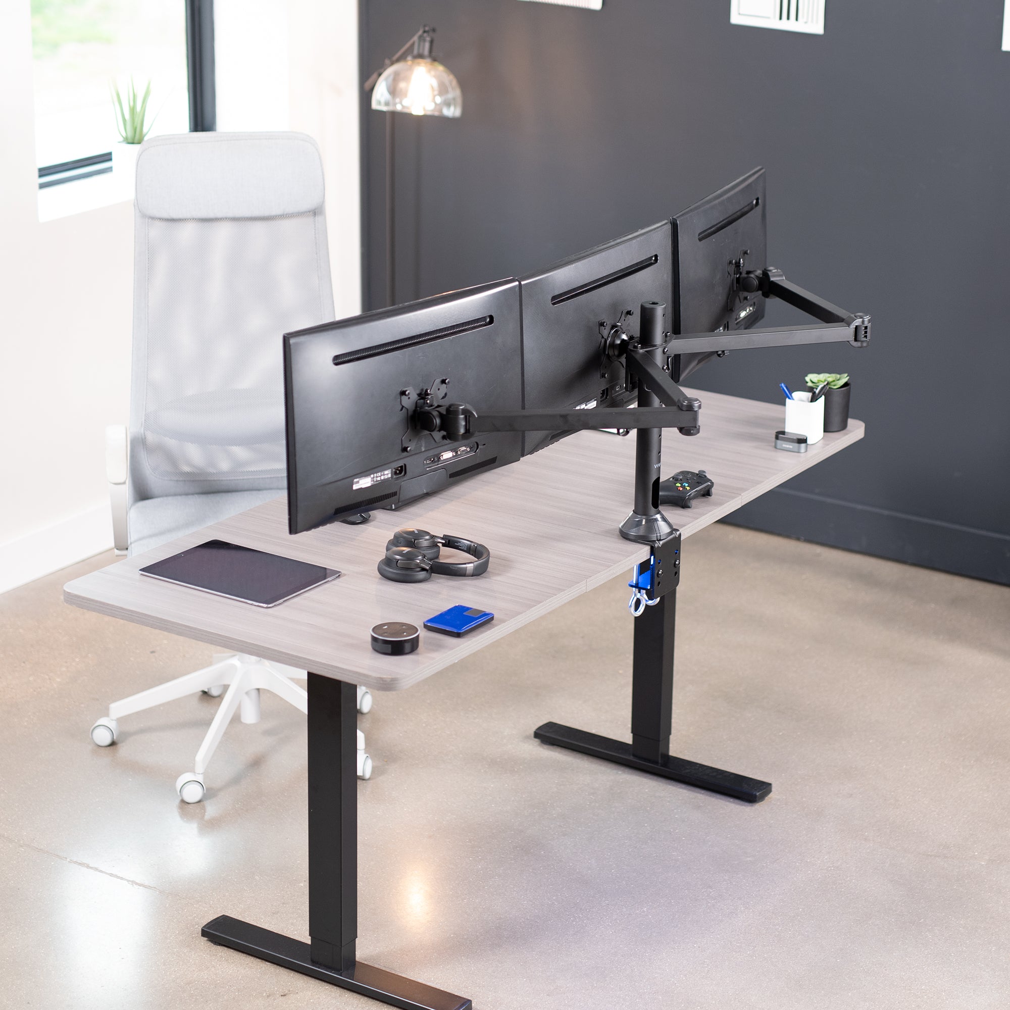 Triple Monitor Desk Mount – VIVO - desk solutions, screen mounting