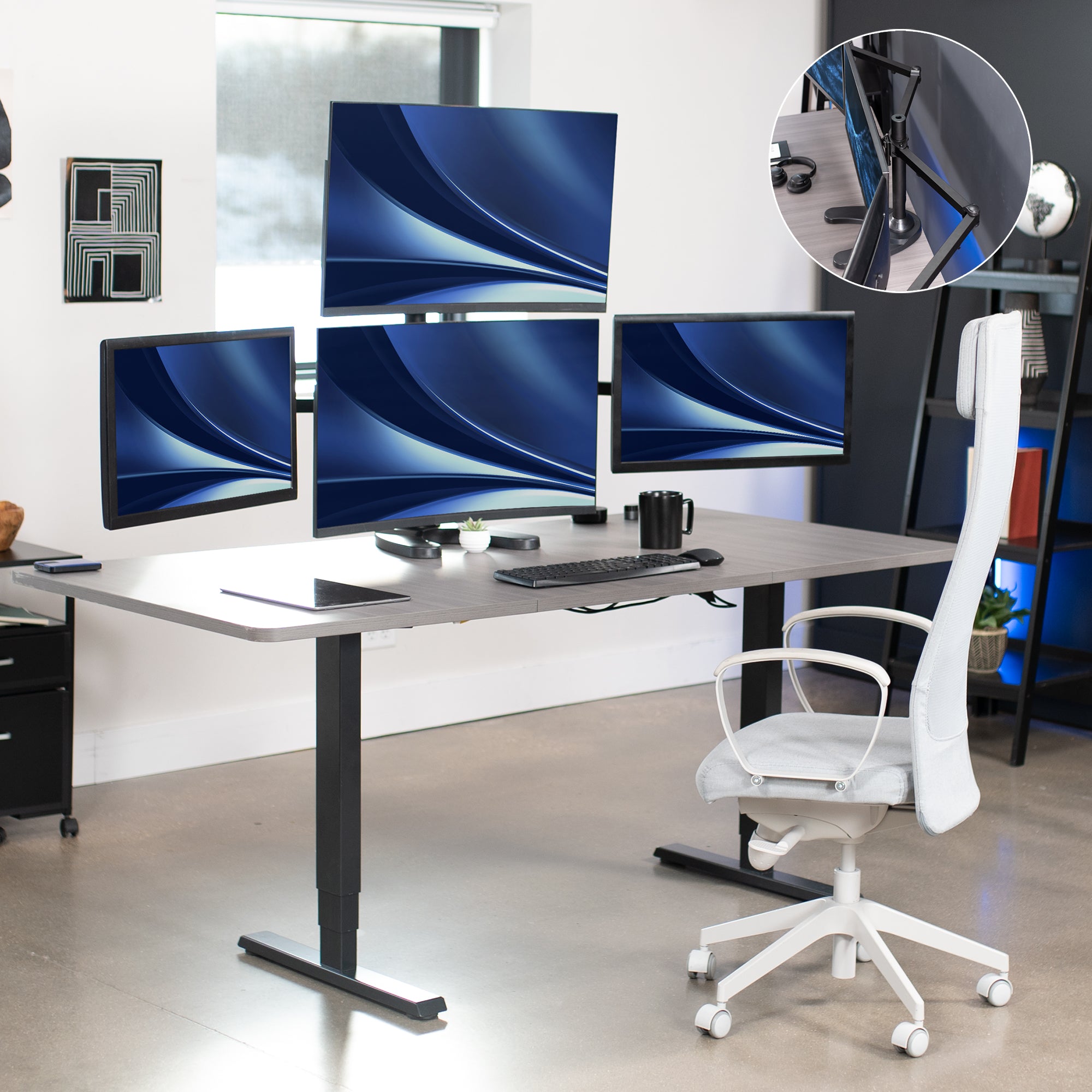 Quad Monitor Desk Stand