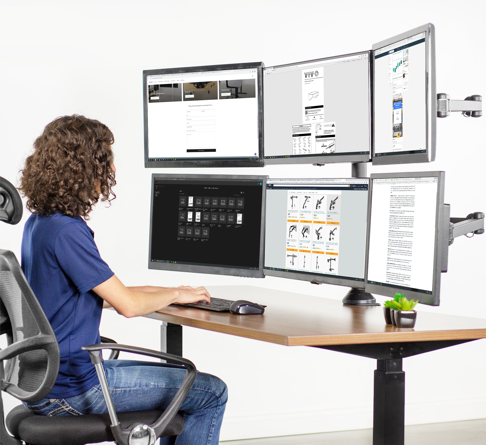 Hex Monitor Desk Mount – VIVO - desk solutions, screen mounting, and more