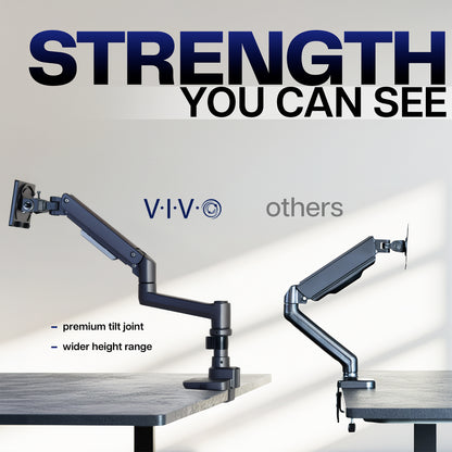Pneumatic Arm Single Ultrawide Monitor Desk Mount - Up to 57" Screens