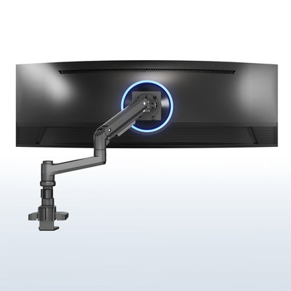 Pneumatic Arm Single Ultrawide Monitor Desk Mount - Up to 57" Screens