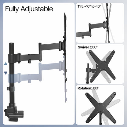 Articulating Arm Single TV Desk Mount