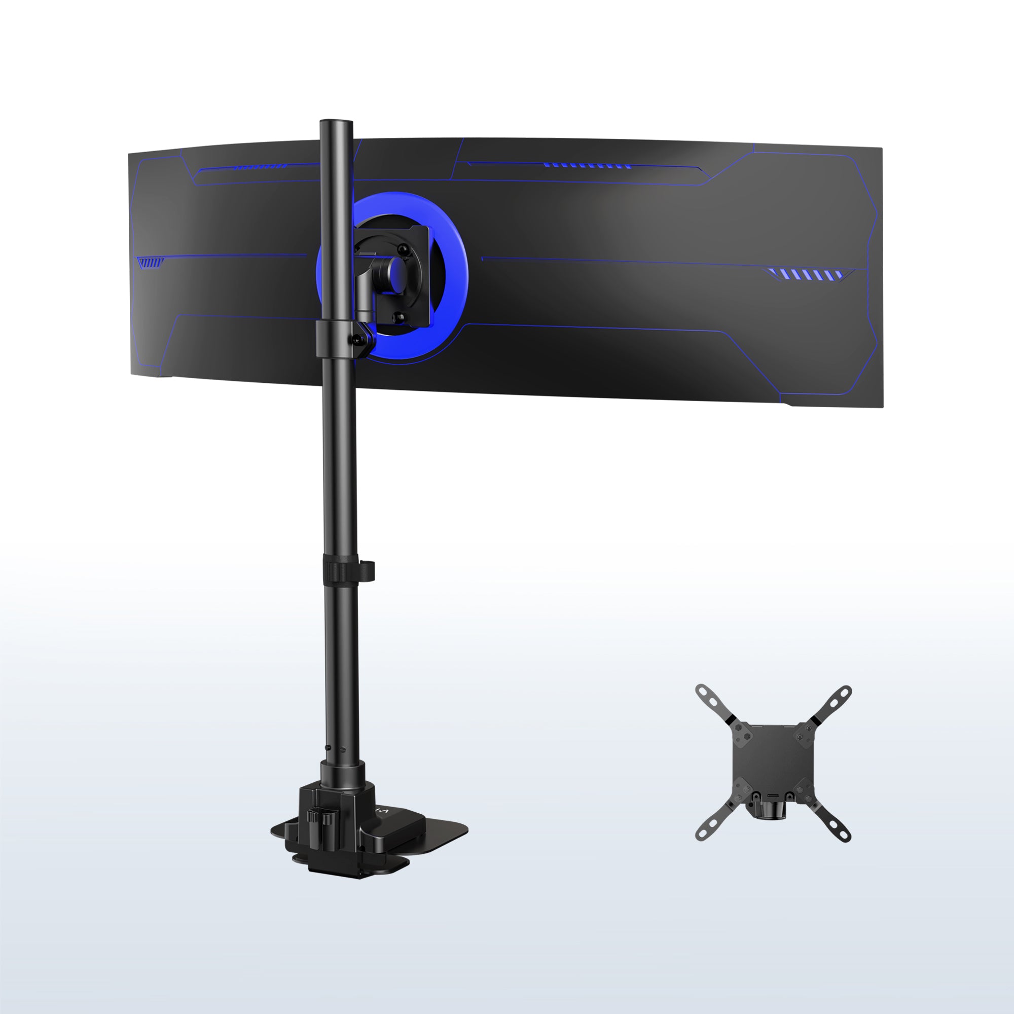 Pneumatic Arm Single Ultrawide Monitor Extra Tall Desk Mount - Thumbnail 4