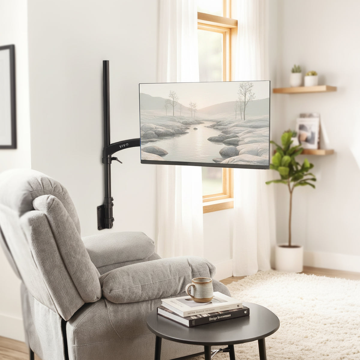 Single Monitor Mount Floor or Wall Stand - 17" to 32" Screens