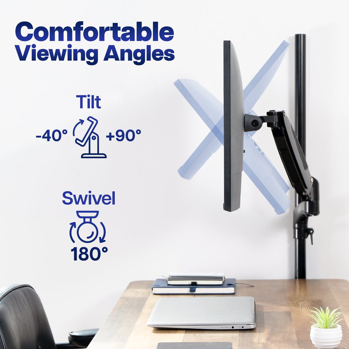 Single Monitor Mount Floor or Wall Stand - 17" to 32" Screens