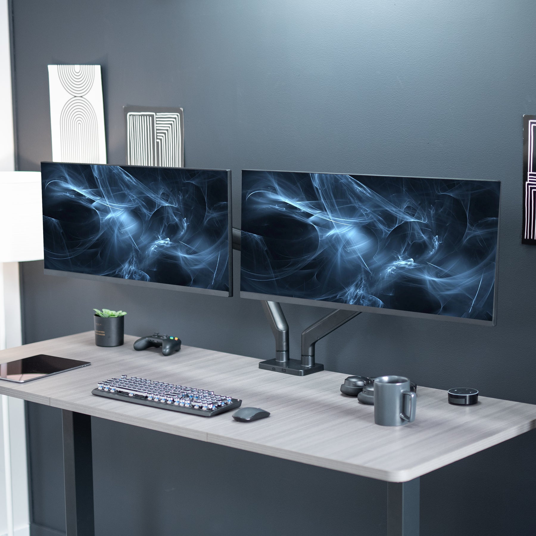 Mechanical Arm Dual Ultrawide Monitor Desk Mount – VIVO - desk ...