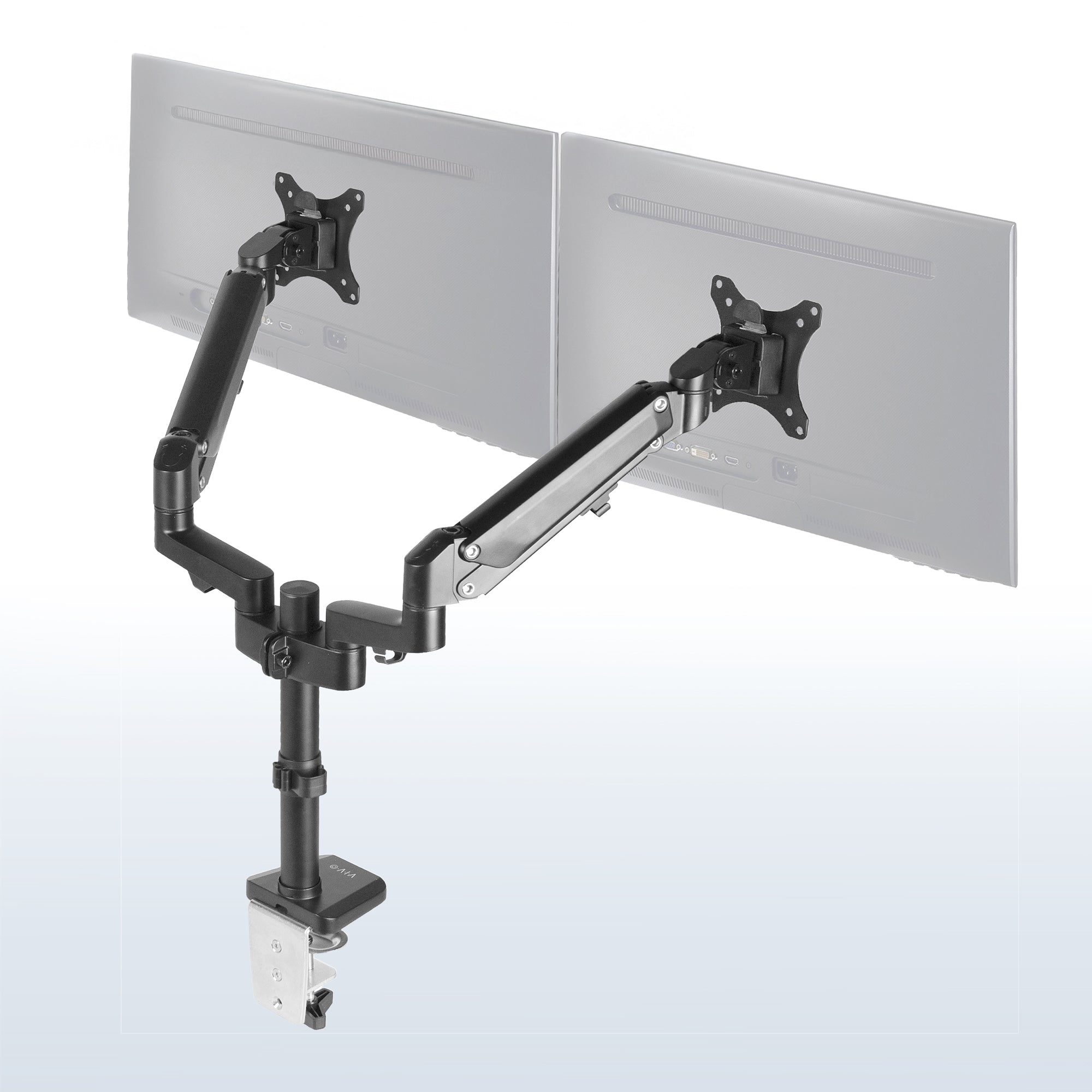 Pneumatic Arm Dual Monitor Desk Mount
