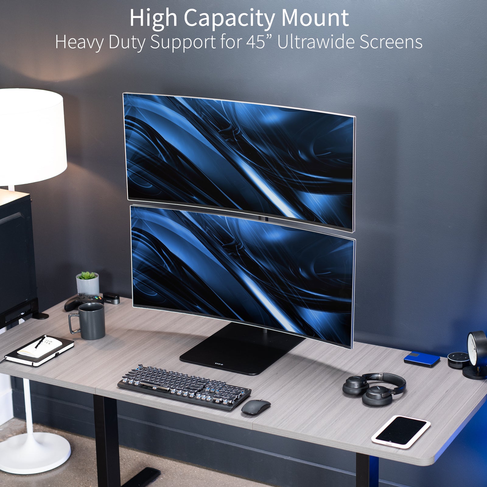 Dual Ultrawide Vertical Monitor Desk Stand - Up to 45