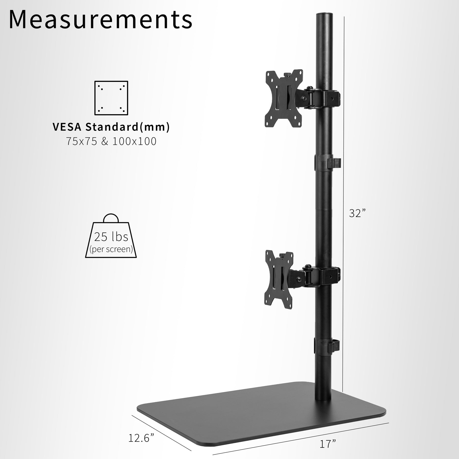 Dual Ultrawide Vertical Monitor Desk Stand – VIVO - desk solutions ...