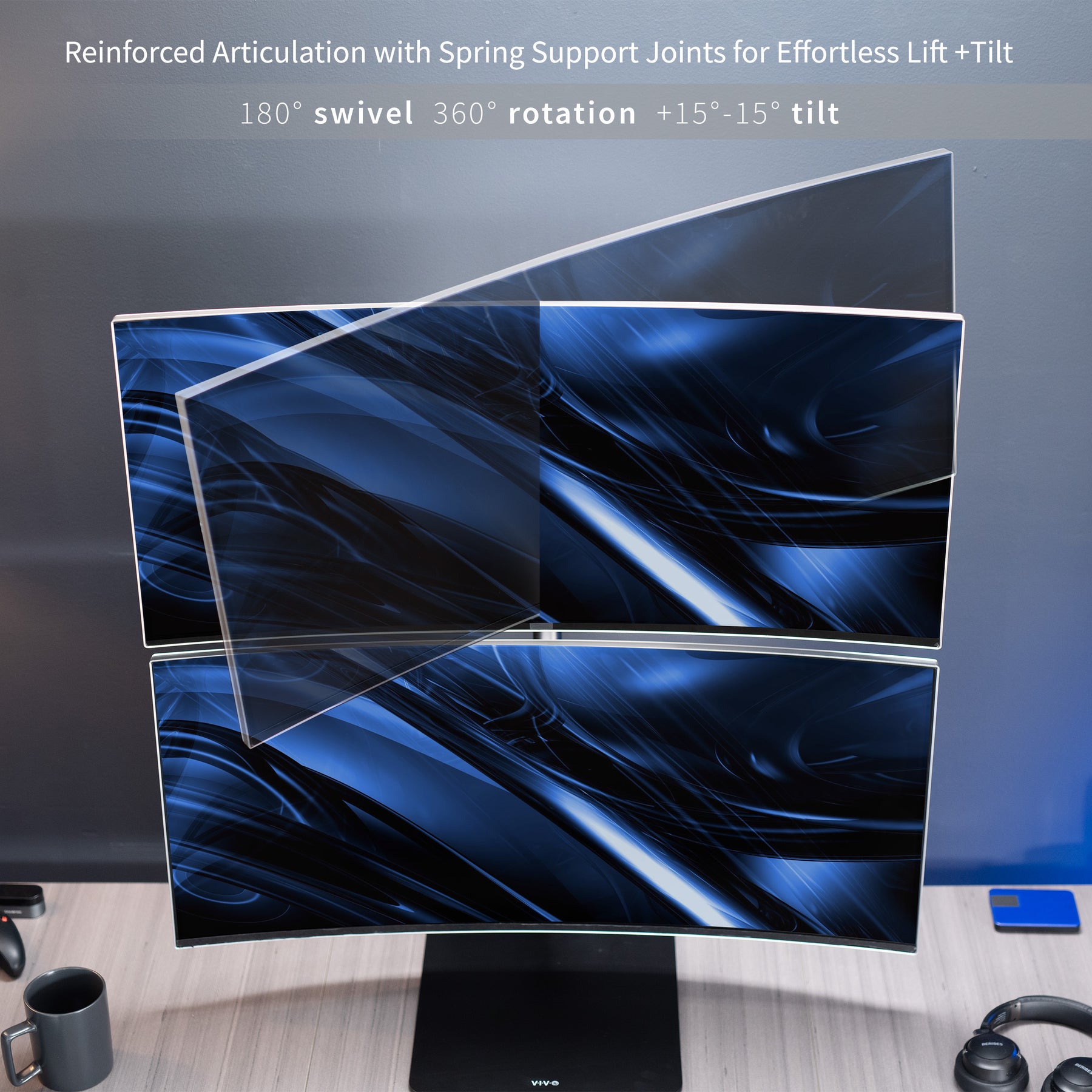 Dual Ultrawide Vertical Monitor Desk Stand – VIVO - desk solutions ...
