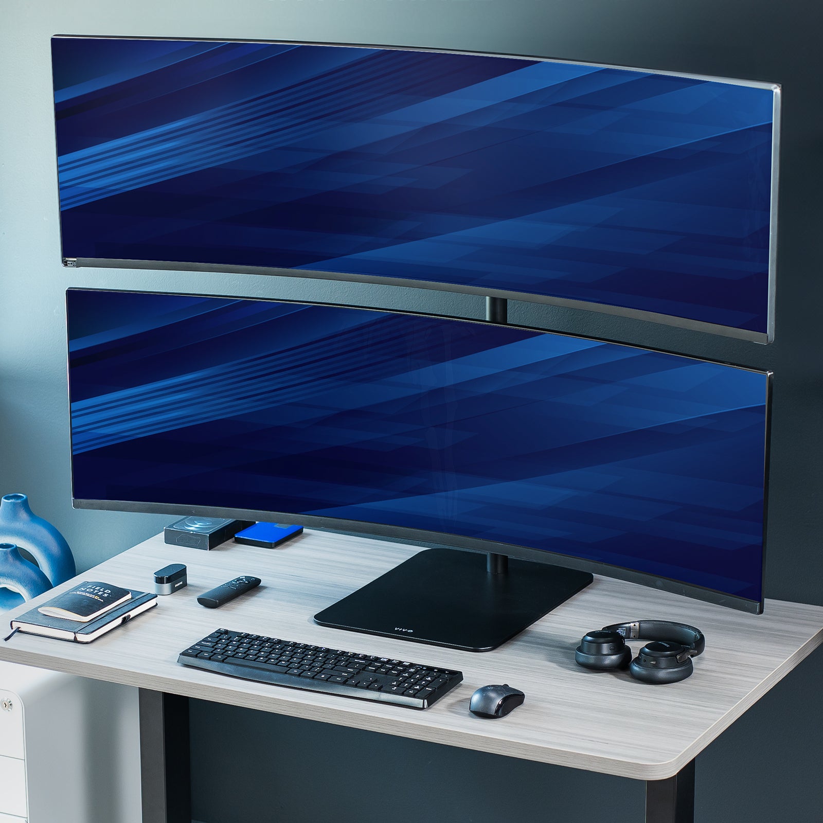 Dual Ultrawide Vertical Monitor Desk Stand - Up to 49