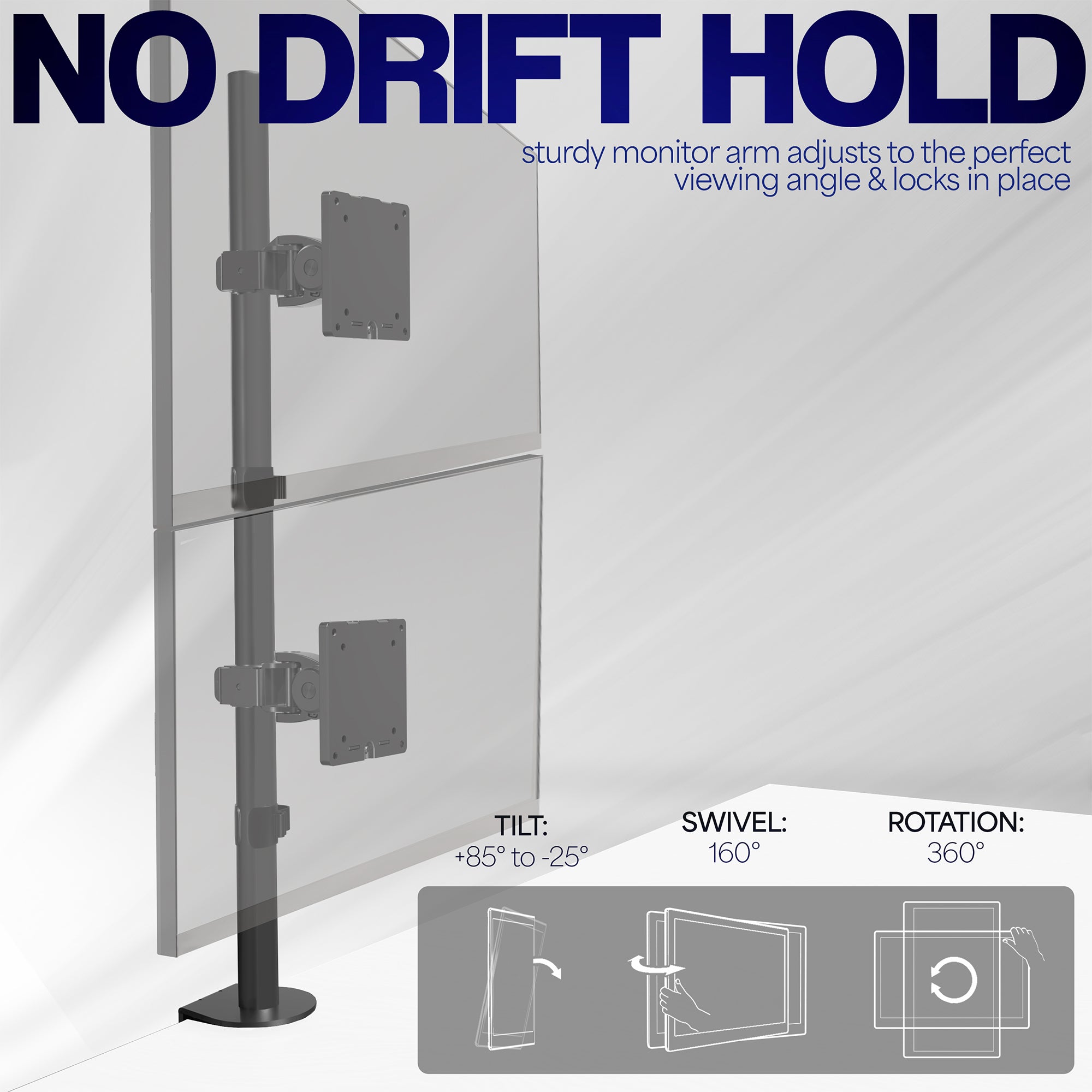 Dual Ultrawide Vertical Monitor Desk Mount