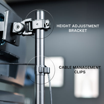 Dual Ultrawide Vertical Monitor Desk Mount