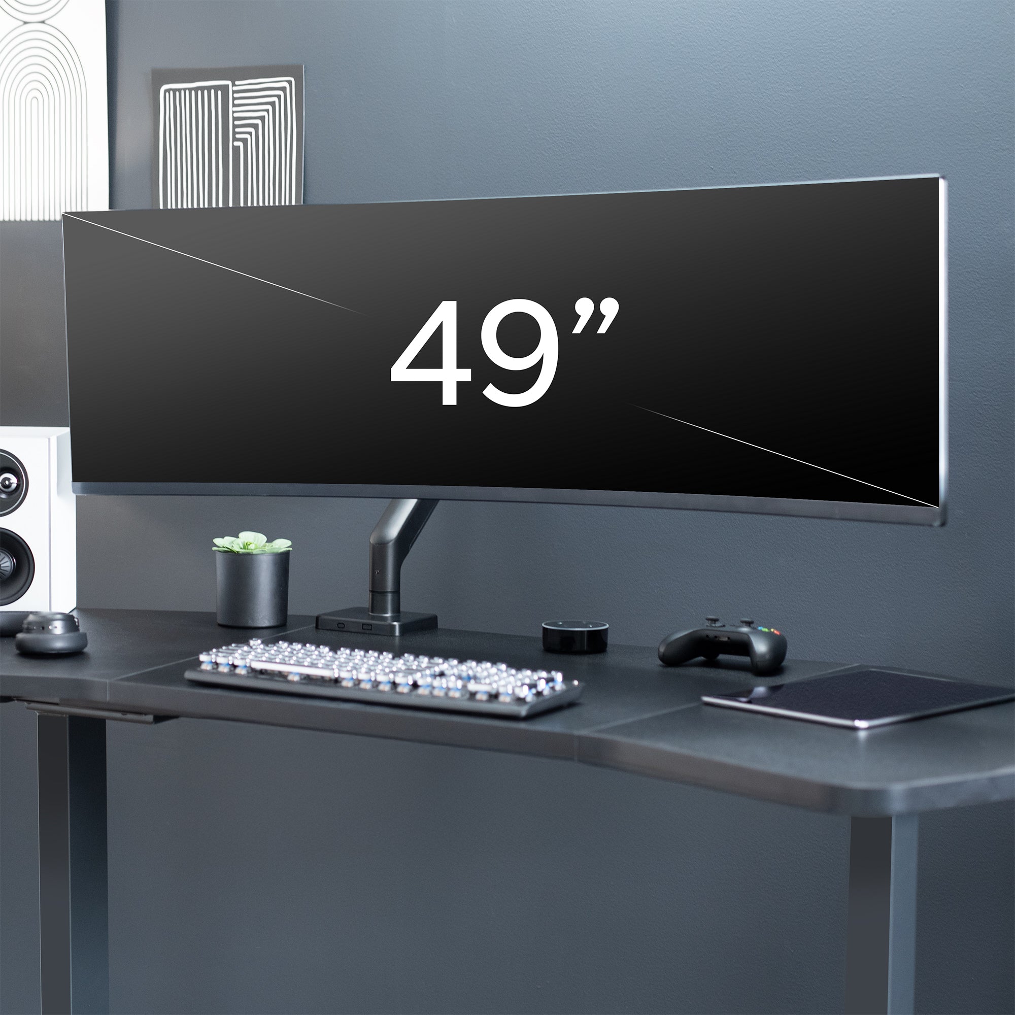 Mechanical Arm Single Ultrawide Monitor Desk Mount - Up to 49