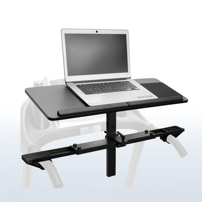 Sturdy height adjustable laptop desk riser platform for a treadmill. 