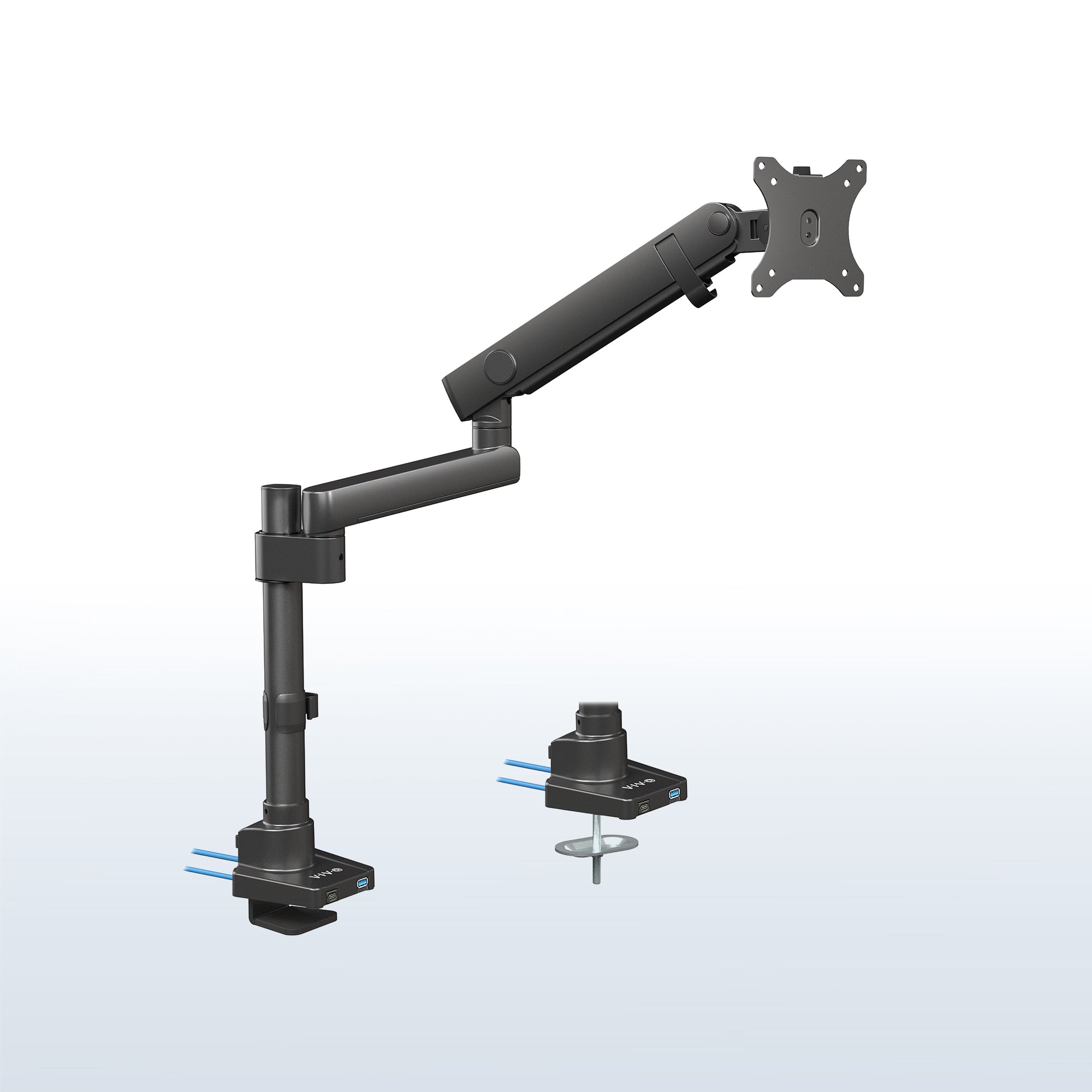 Mechanical Arm Single Monitor Desk Mount with USB – VIVO - desk ...
